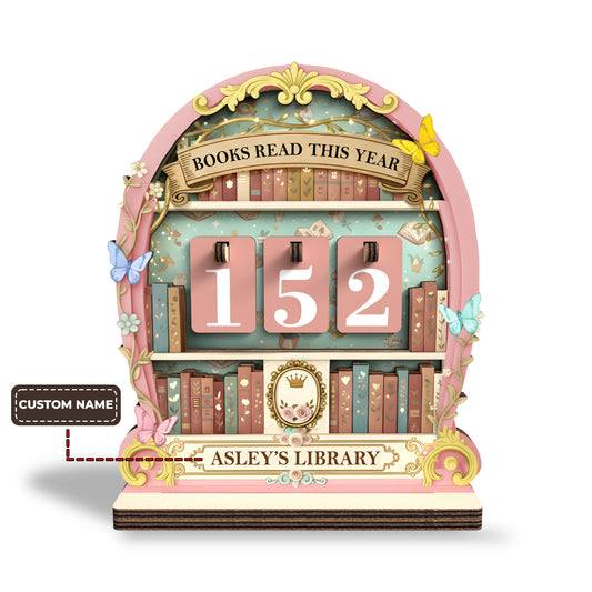 Personalized Book Tracker Sign, Fairytale Arch Design, Reader Gift