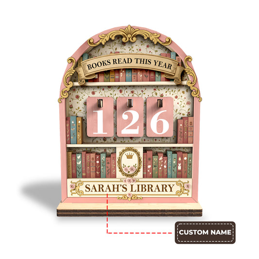 Personalized Books Tracker Sign, Dark Fantasy Dragon, Reader Gift