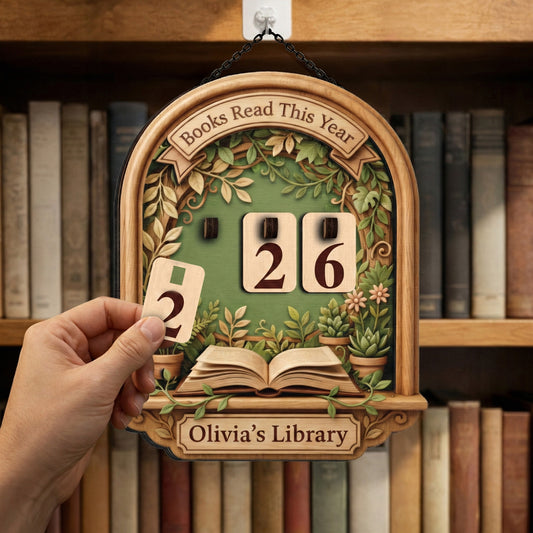 Personalized Books Tracker Sign, Botanical Garden Arch Decor