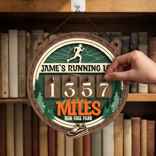 Personalized Round Running Tracker, Custom Name & Gender Silhouette