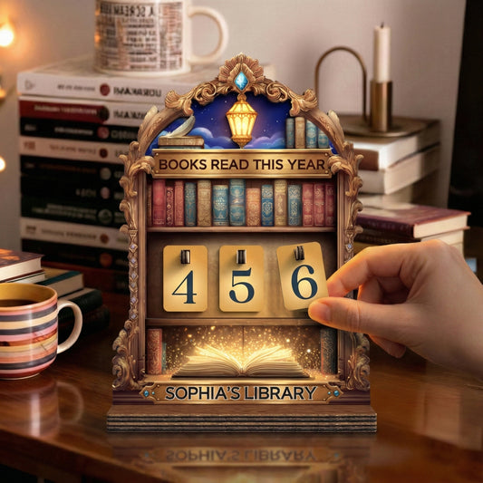 Personalized Book Tracker, Royal Golden Arch, Reader Gift