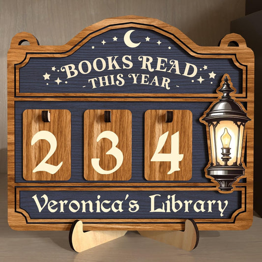 Personalized Books Read Tracker,Books Read This Year Counter,Book Tracker,Bookshelf Decor,Book End,Reader Gift,Book Lover,Gift,Bookish Gift