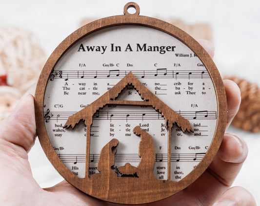 Pieces Music Sheet Nativity Ornament, Meaningful Christmas Christian Gift, Nativity Christmas Ornament 2024, Holiday Gift Religious