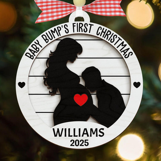 Custom Expecting Parents Ornament,Baby Bump's First Christmas Ornament,Pregnancy Gift,New Mom Dad,Mommy to Be,New Family,Baby Coming Soon