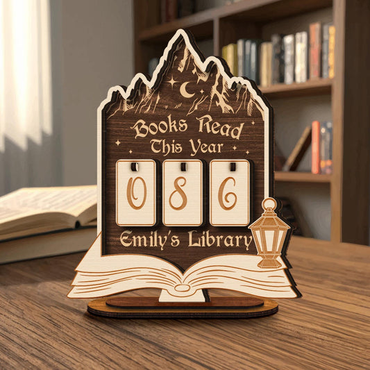 Book Read Tracker Personalized, Books Read This Year, Night Inspired Bookish Gift, Librarian Gift, Bookshelf Decor, Book Lover Gift