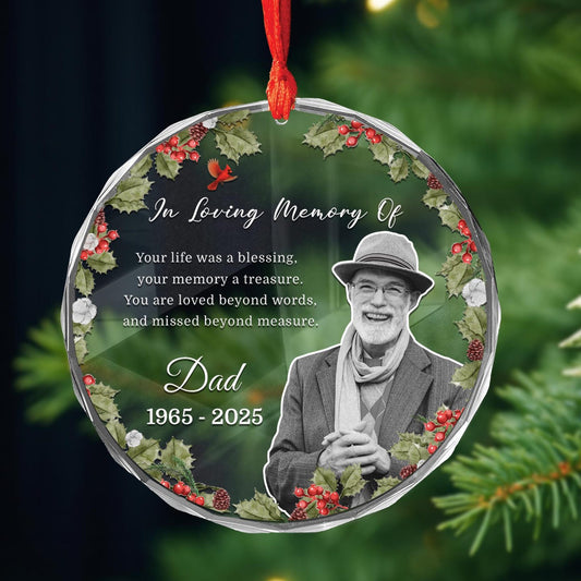 Custom Photo Memorial Ornament,Dad Mom Remembrance Christmas Gift,Loss A Loved One,Mom Ornament,Family Gift,Picture Ornament,Christmas Gift