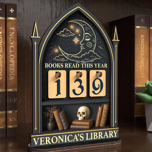 Personalized Book Lover Gift, Book Read This Years, Gothic Books Tracker, Bookish Decor Gift, Book Lovers Gift,Books Read This Year Counter