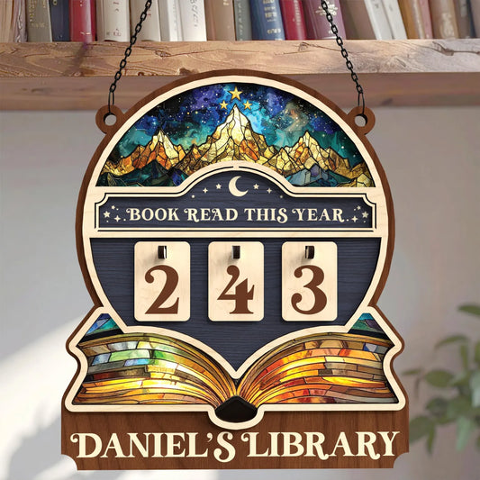 Personalized Books Read Tracker,Books Read This Year,Bookshelf Counter Decor,Bookish Gift,Book Lover,Gift for Reader,Book End,Book Club Gift