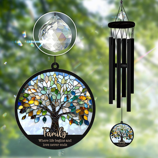 Personalized Family Wind Chimes,Tree of Life Suncatcher,Family Gift,Mother Day Gift,Family Tree Windchimes,Mom Dad Gift,Family Keepsake gift
