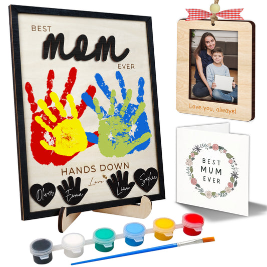 Best Mom Ever DIY Handprint Wooden Sign Kit