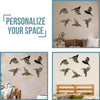 SET OF 6 BLACK BIRD WOOD WALL DECOR AND BROWN HUMMINGBIRD WALL DECOR WOODEN