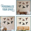 SET OF 6 BLACK AND BROWN HUMMINGBIRD WOOD WALL DECOR