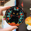 Halloween Black Cat Stained Glass Window Hanging Suncatcher for Windows