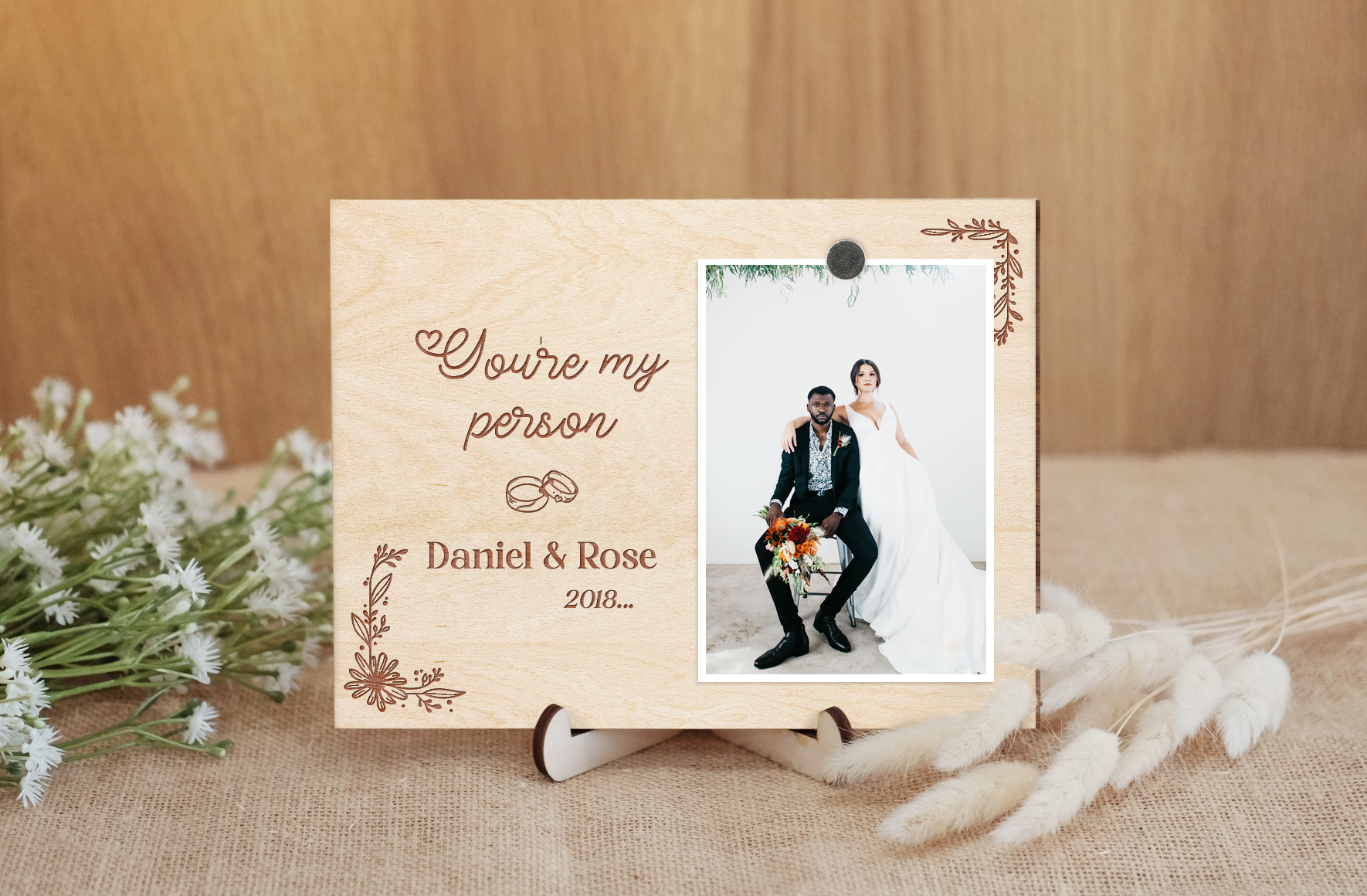 YOU'RE MY PERSON - WOODEN FRAME - CUSTOM COUPLE NAME PHOTO