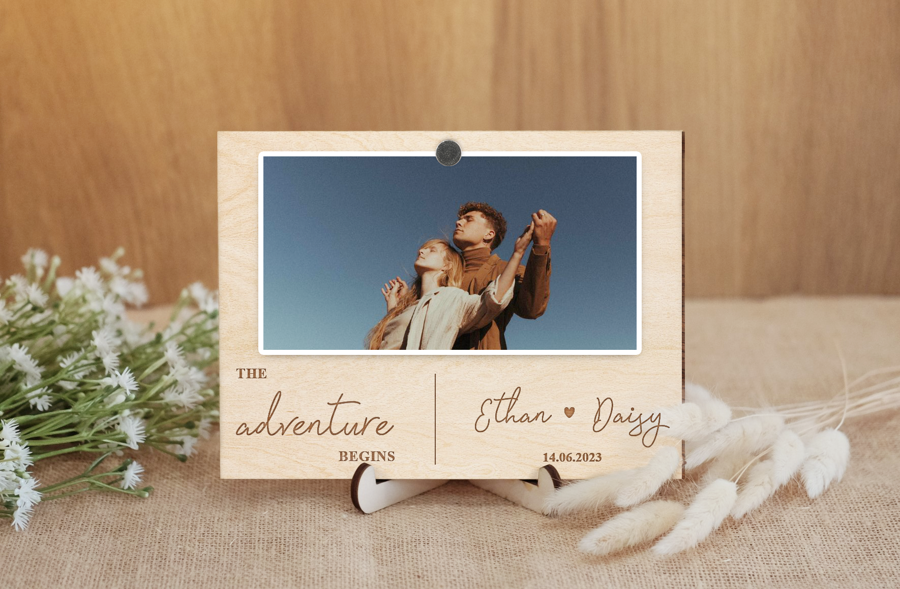 Custom Picture Frame The Adventure Begins Gift For Couples