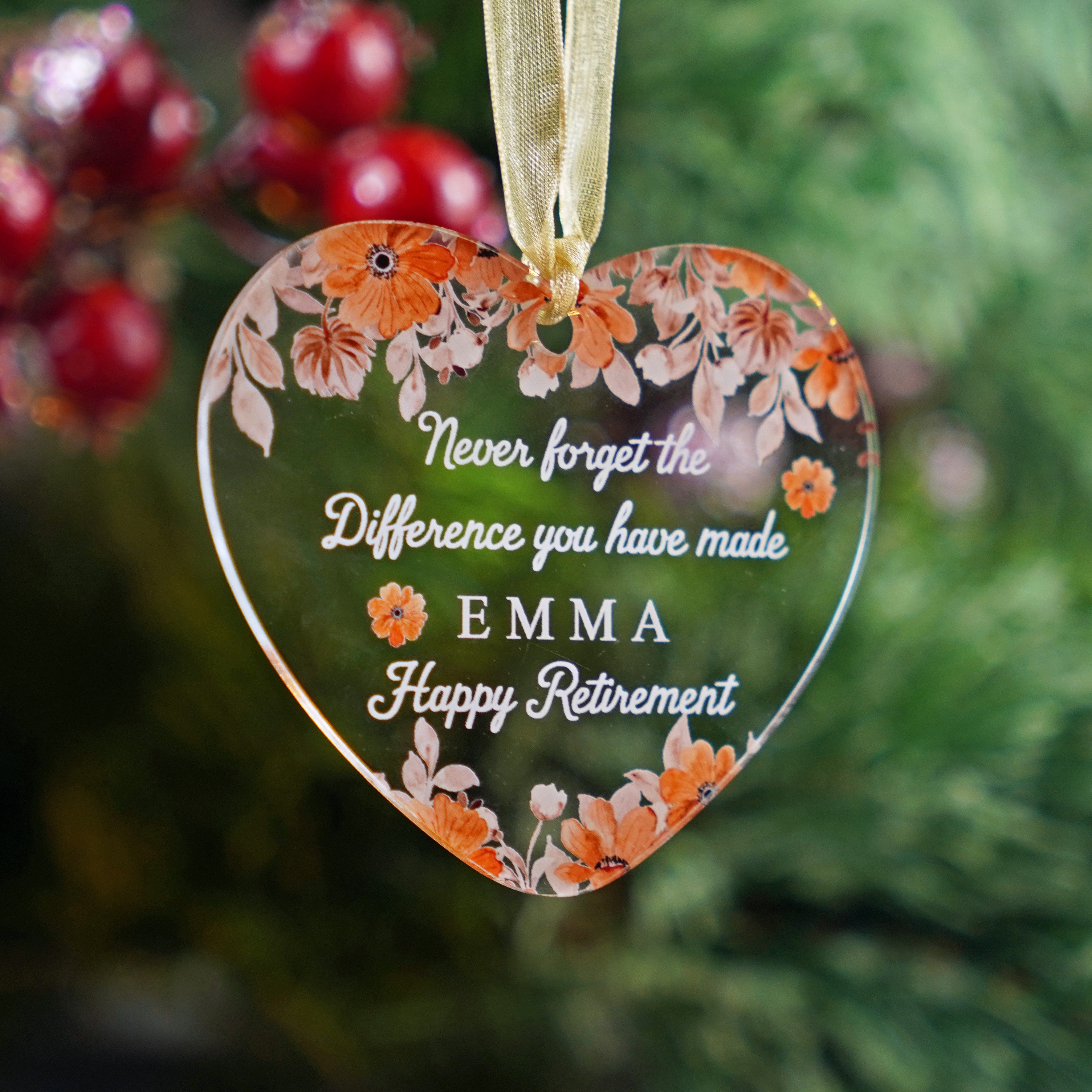 Retirement Christmas Ornament 2023 Coworker Gifts for New Job Retirement Ornaments Gifts for Women Acrylic Hanging Keepsake Birthday