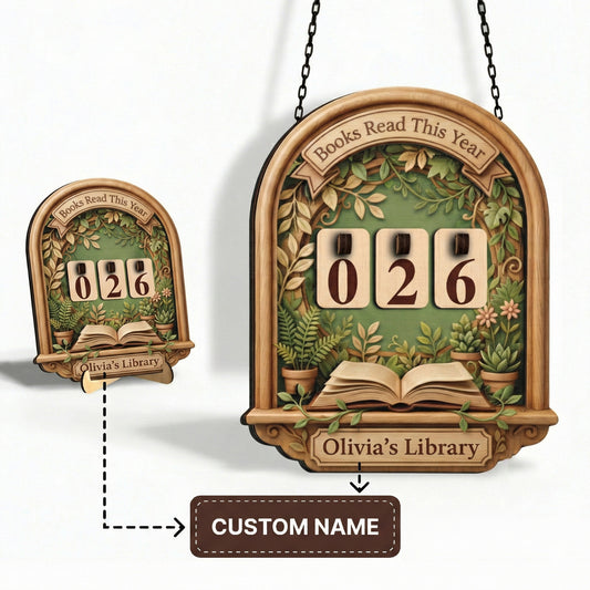 Personalized Books Tracker Sign, Botanical Garden Arch Decor