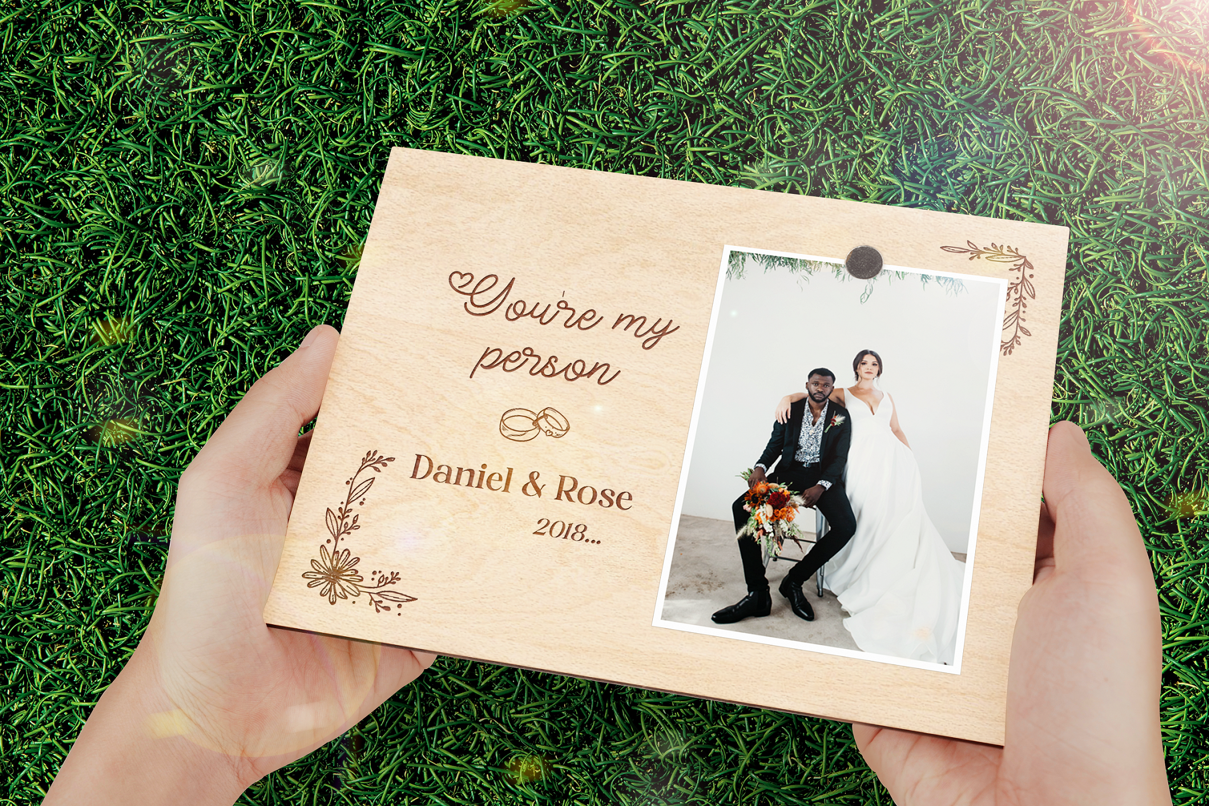 YOU'RE MY PERSON - WOODEN FRAME - CUSTOM COUPLE NAME PHOTO