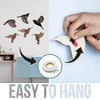 SET OF 6 BLACK BIRD WOOD WALL DECOR AND BROWN HUMMINGBIRD WALL DECOR WOODEN