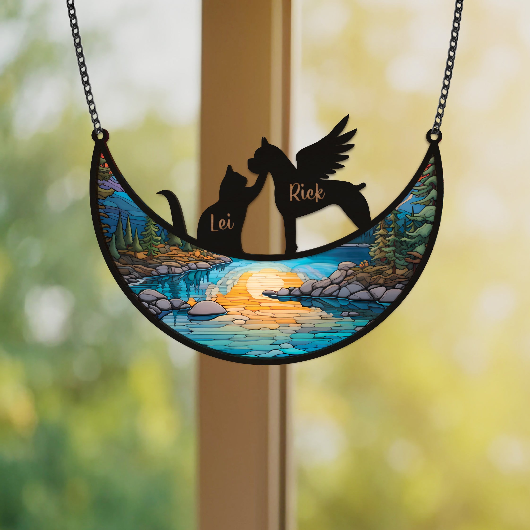 DNPETS Pet Memorial Suncatcher Sympathy Gift for Pet Lover