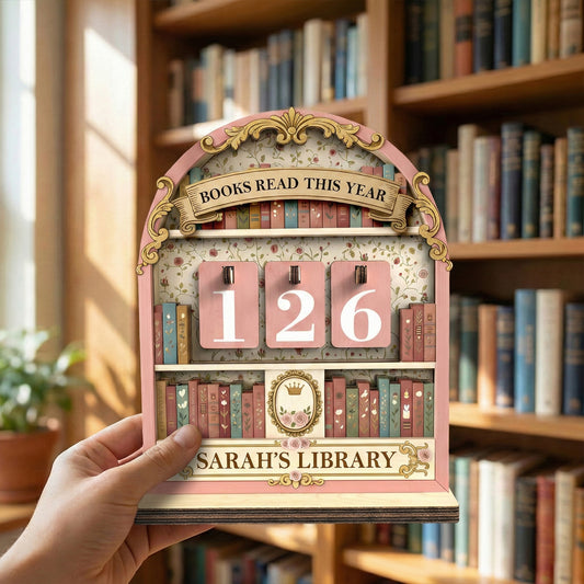 Personalized Books Tracker Sign, Dark Fantasy Dragon, Reader Gift