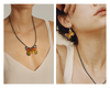 Woman Wooden Butterfly Jewelry Set Sunset Moth Urania Ripheus Monarch Butterfly