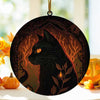Stained Acrylic Black Cat Suncatcher Halloween Gothic Decor, Home Decoration Panel Window Wall Hanging Ornament for Home, Office, Kitchen, Living Room