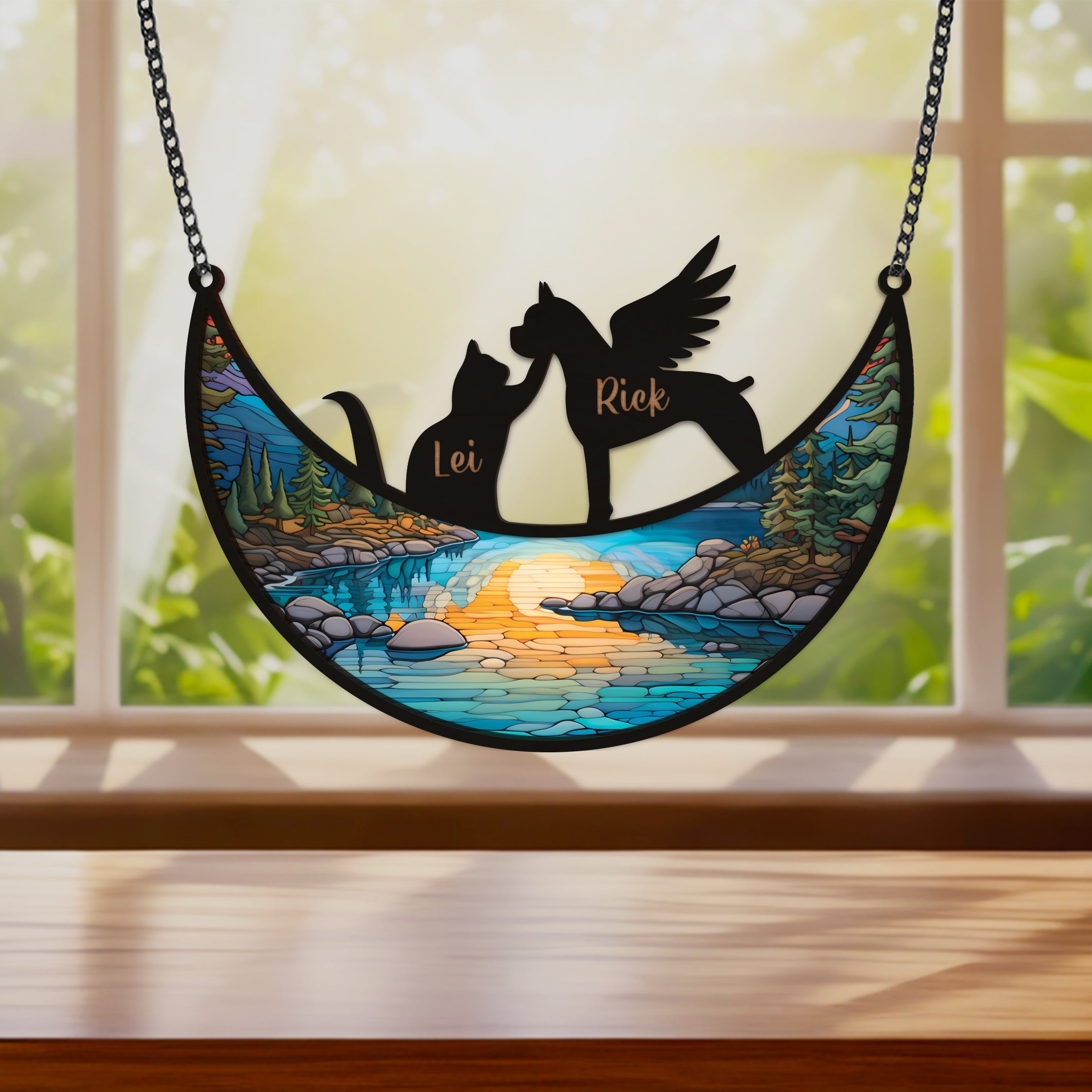 DNPETS Pet Memorial Suncatcher Sympathy Gift for Pet Lover