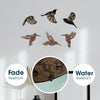 SET OF 6 BLACK BIRD WOOD WALL DECOR AND BROWN HUMMINGBIRD WALL DECOR WOODEN