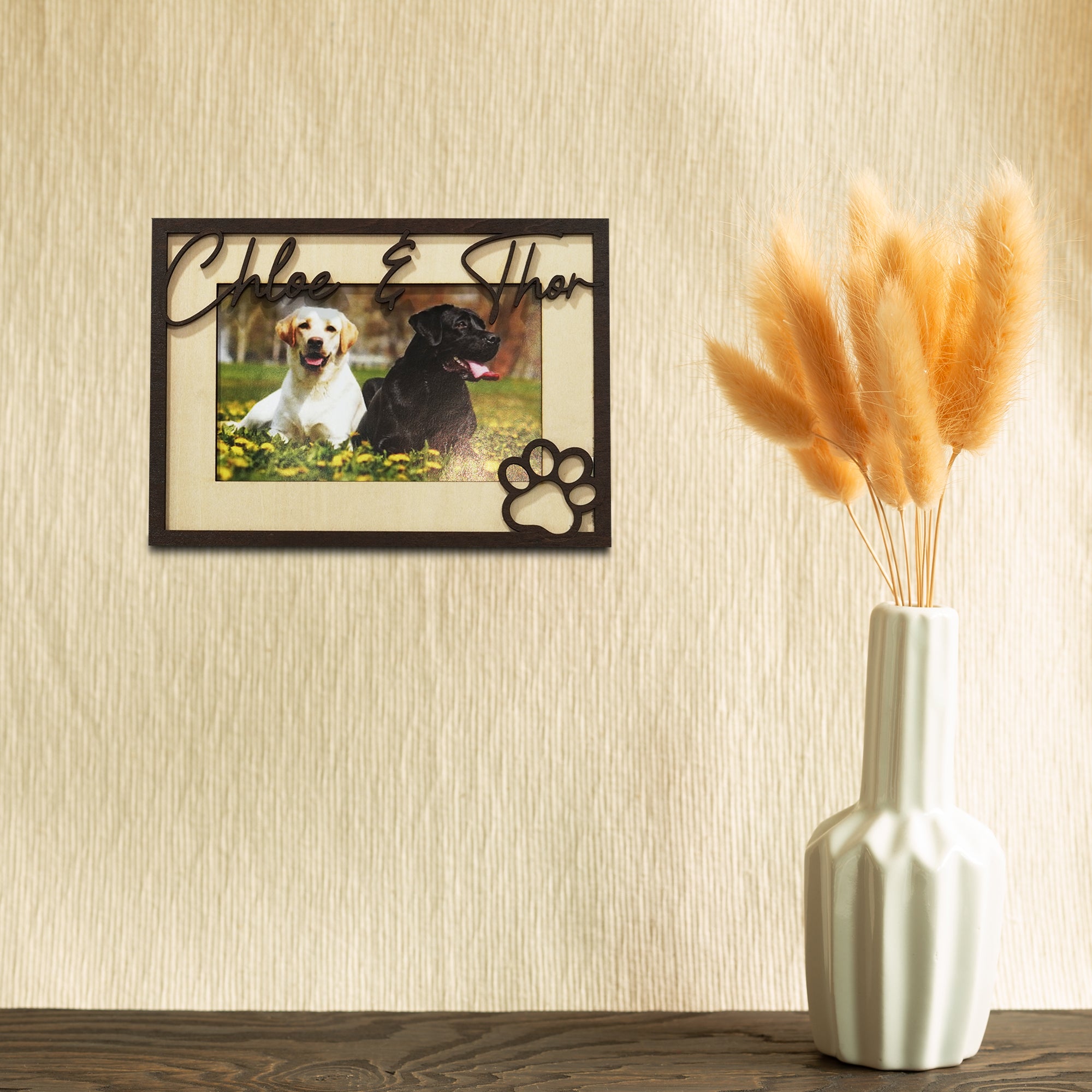 DNPETS Soulful Wooden Pet Picture Frame Pet Memorial Frame