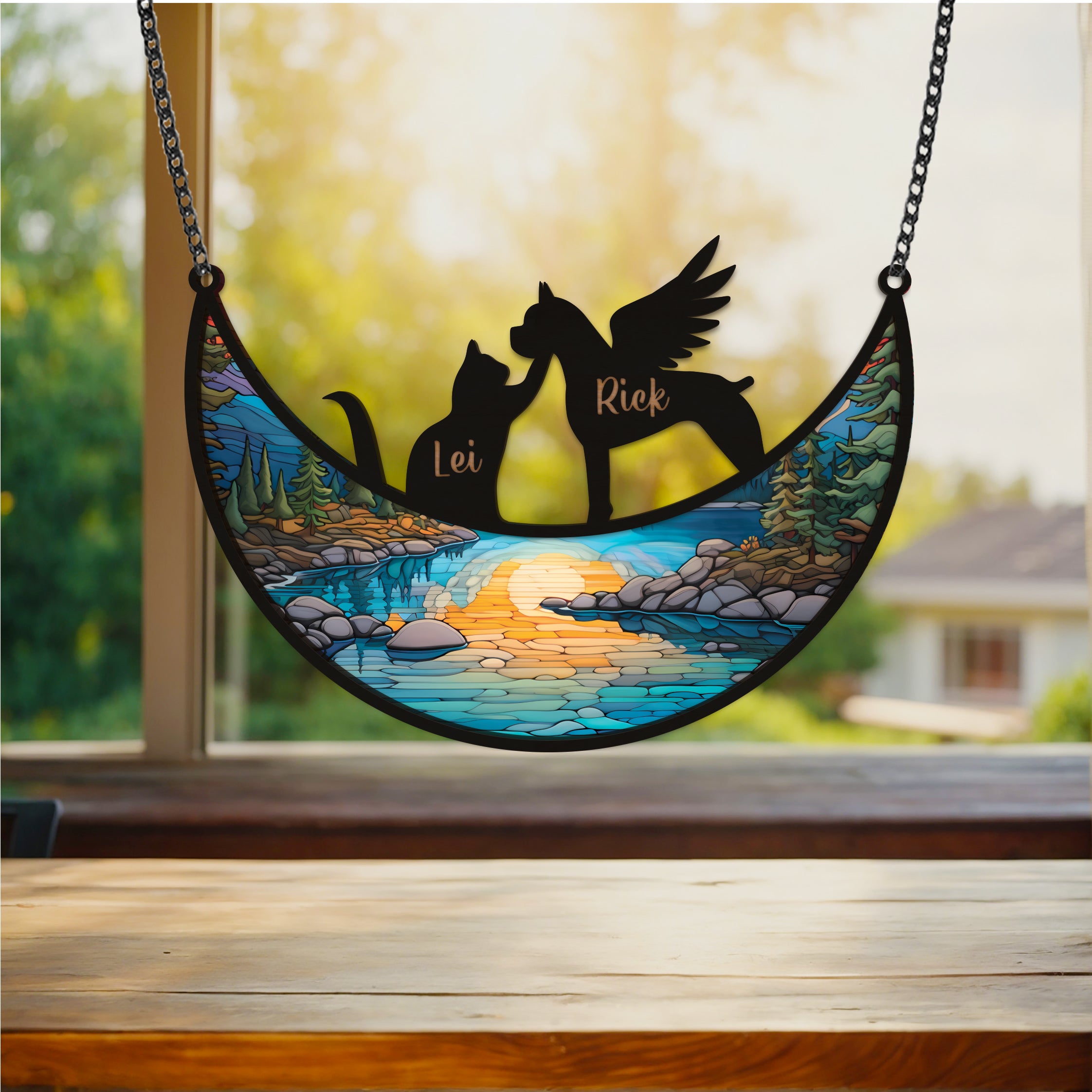 DNPETS Pet Memorial Suncatcher Sympathy Gift for Pet Lover