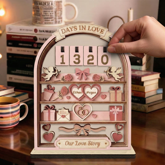 Personalized Days In Love Tracker, "Our Love Story" Arch, Couple Gift