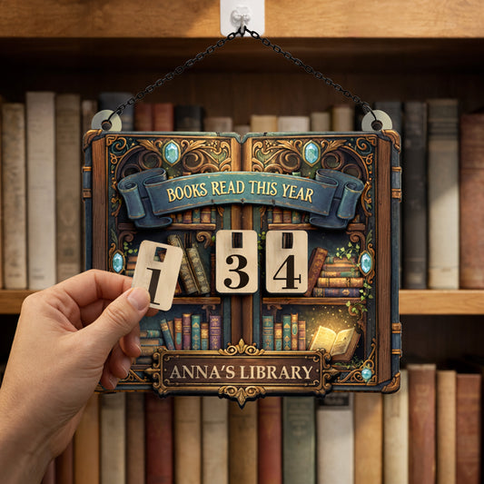 Personalized Book Tracker Sign, Magic Open Book Art, Reader Gift