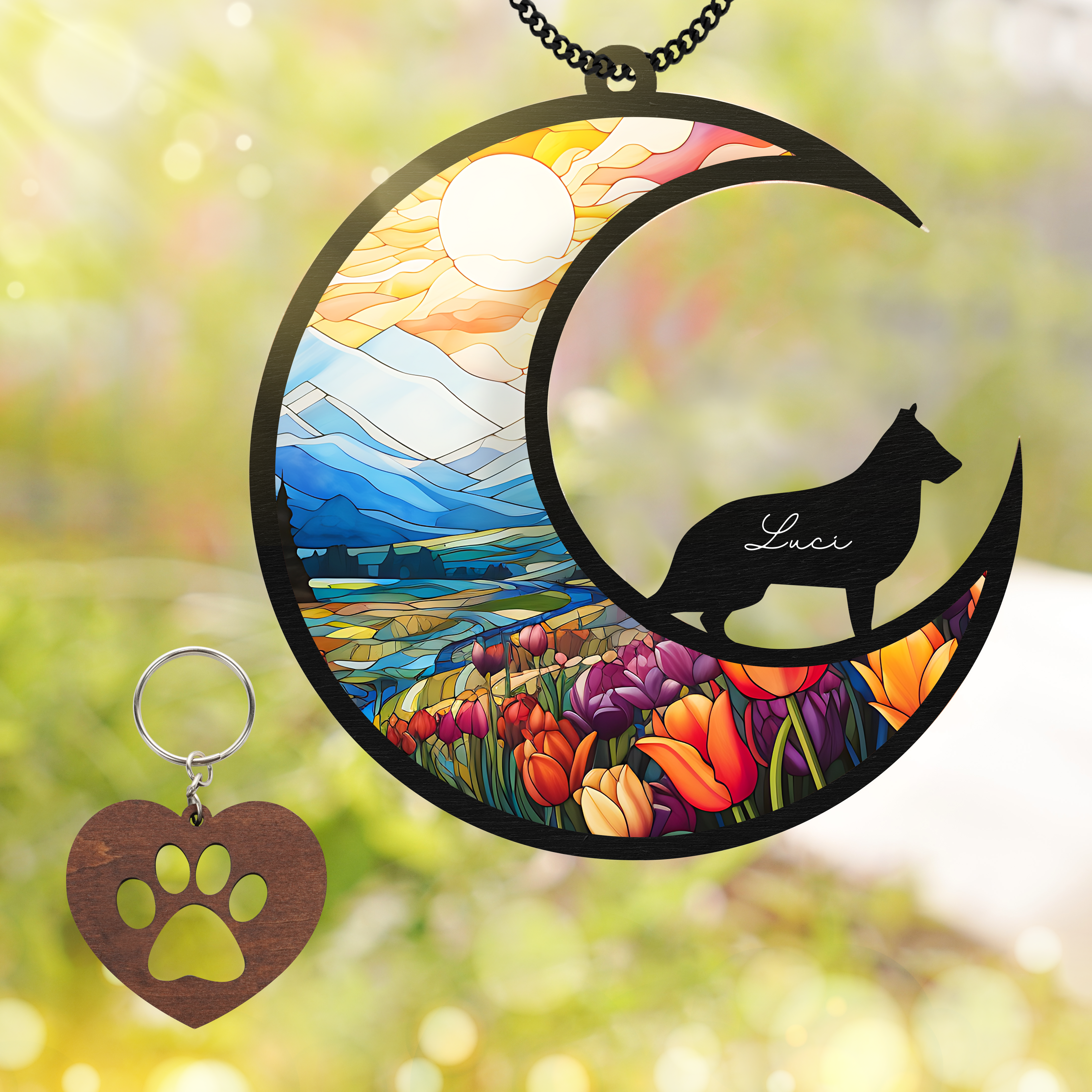 German Shepherd Dog Memorial Suncatcher Pet Lover Gift