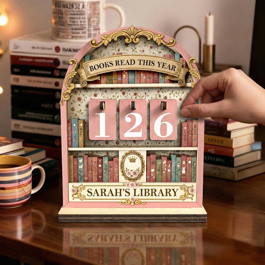 Personalized Books Tracker Sign, Dark Fantasy Dragon, Reader Gift