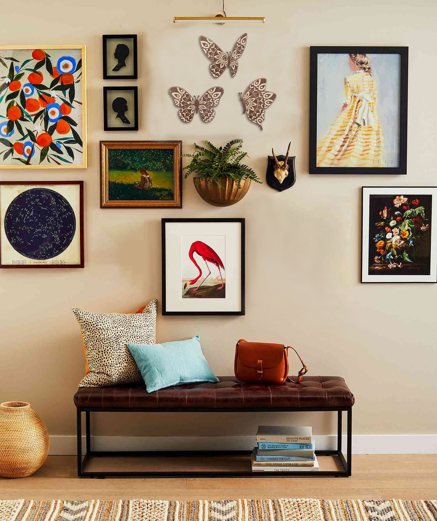SET OF 3 BROWN BUTTERFLY WOOD WALL DECOR