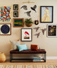SET OF 6 BLACK BIRD WOOD WALL DECOR AND BROWN HUMMINGBIRD WALL DECOR WOODEN
