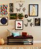 SET OF 6 BLACK AND BROWN BUTTERFLY WOOD WALL DECOR