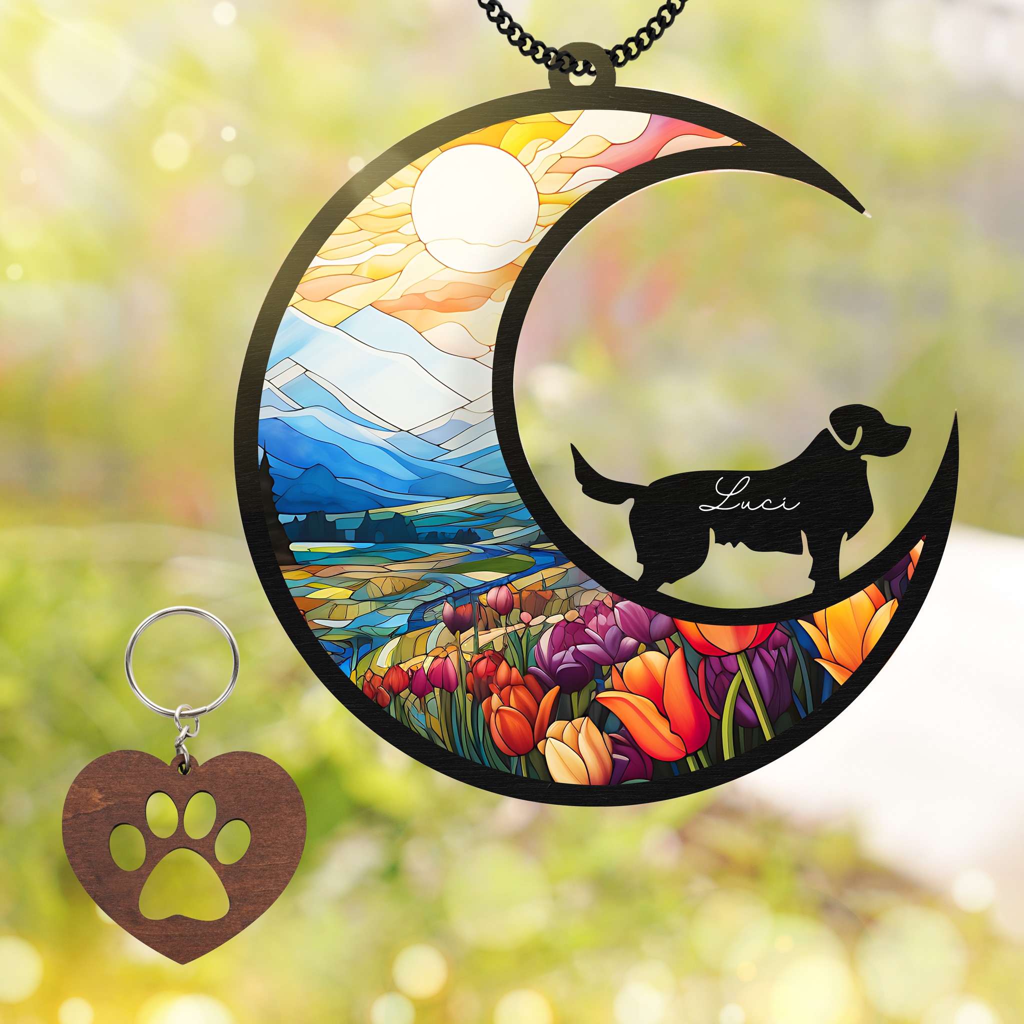 Golden Retrievers Dog Memorial Suncatcher Window Hanging Remberance Gift