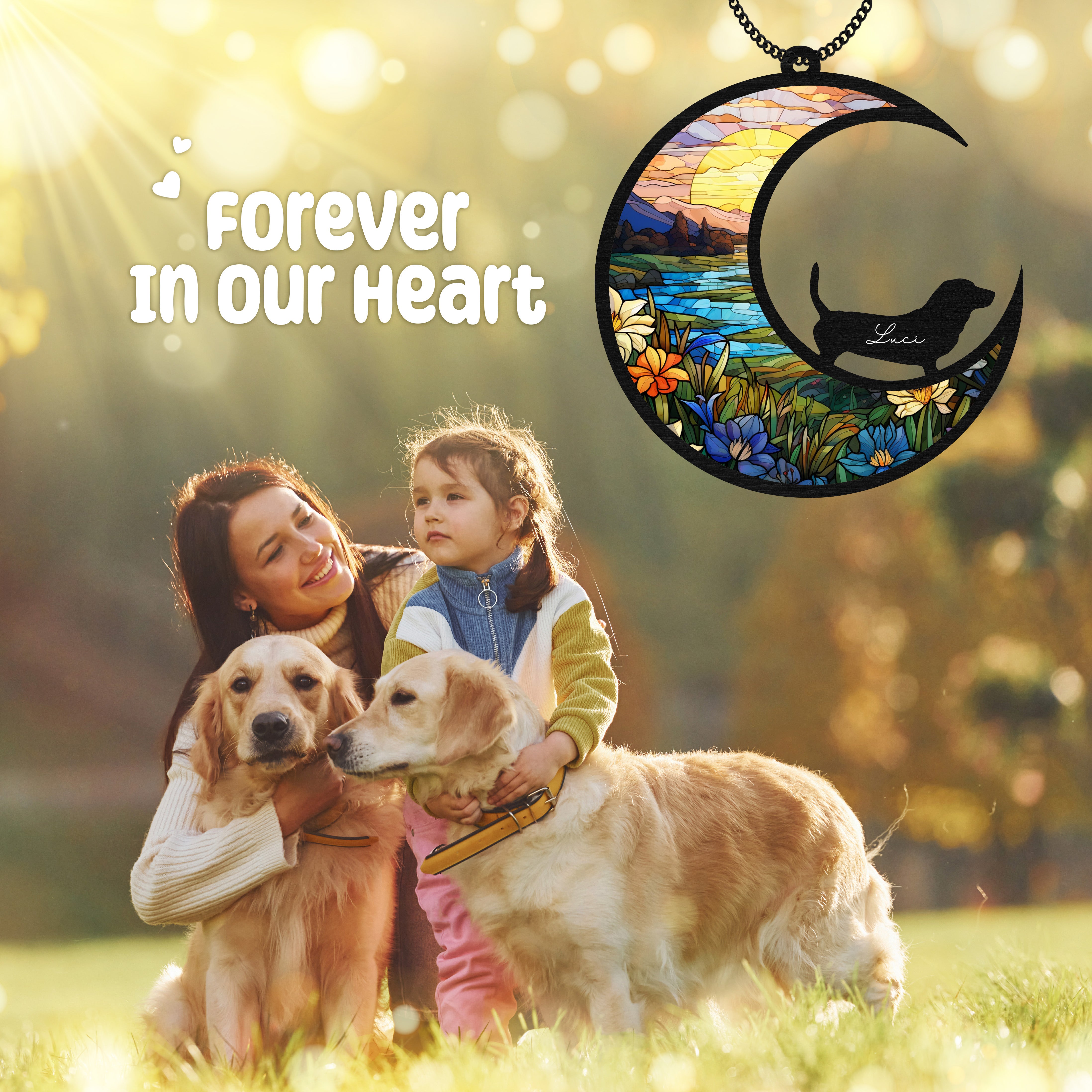 Basset Hound Dog Memorial Suncatcher Window Hanging Remembrance Gift