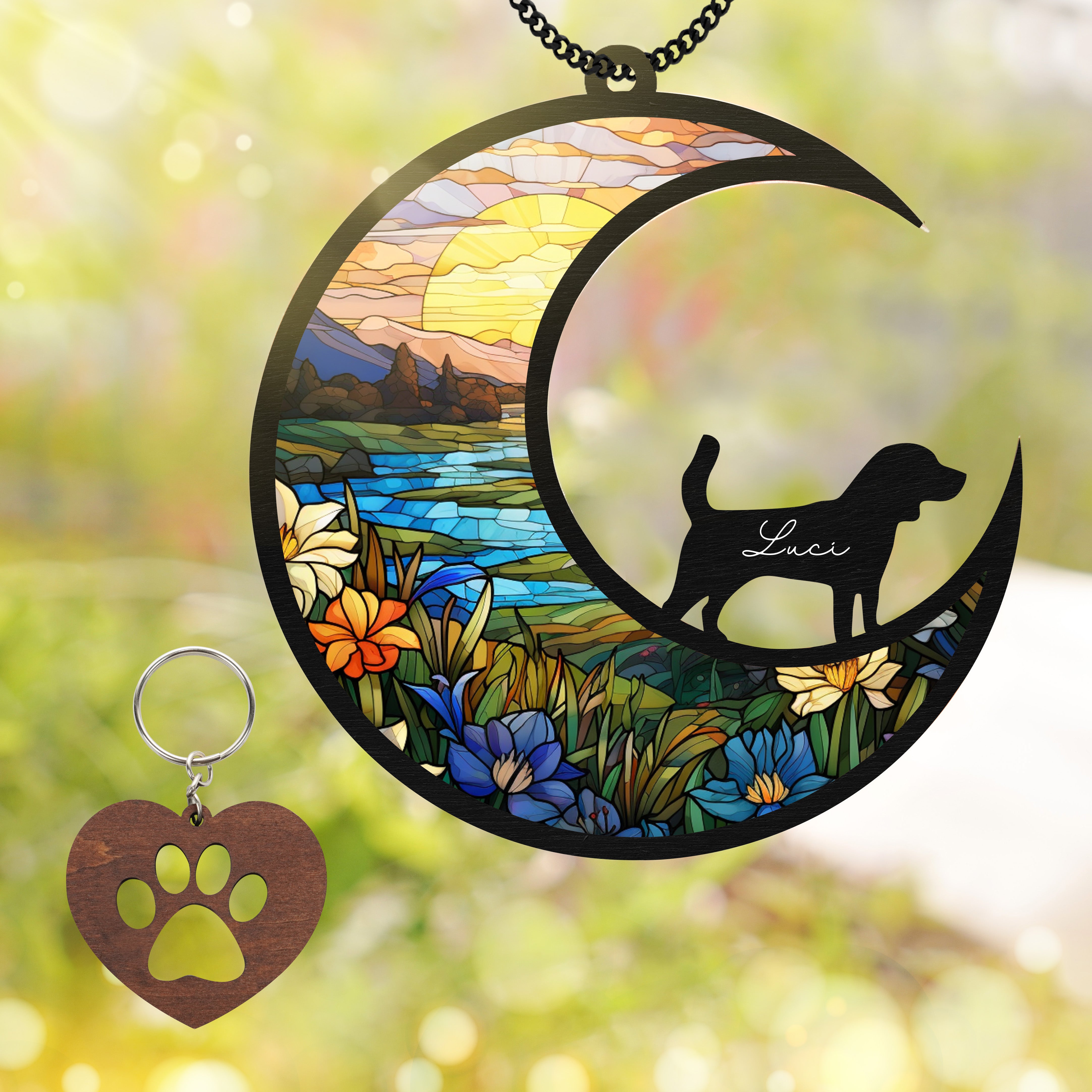 Beagles Dog Memorial Suncatcher Window Hanging Remembrance Gift