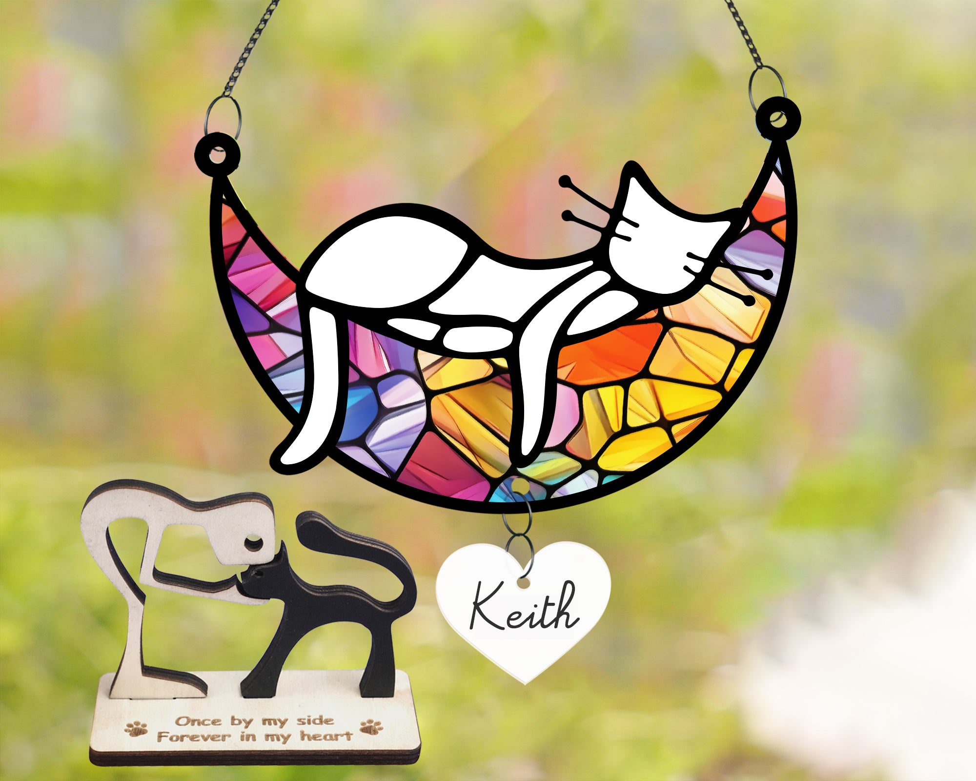 DNPETS | Personalized Cat Memorial Suncatcher Memorial Gift For Cat Loss