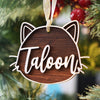 Personalized Pet Face Ornament For Christmas Tree, Wooden Dog Cat Ornament Chrsitmas, Custom Pet Name Wood Hanging Ornament, Cat Sympathy Gifts, Dog Loss Ornament, Pet Remembrance Gift