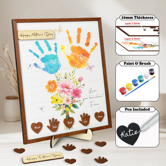 Happy Mother's Day DIY Handprint Flower Bouquet Sign Kit