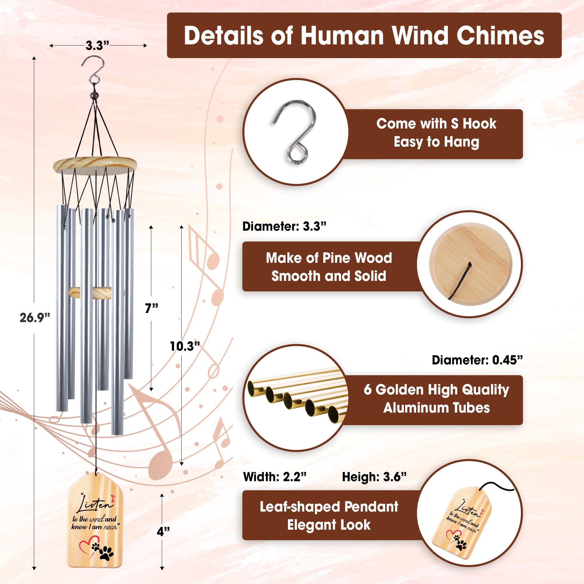 Wind Chimes, Garden Wind Chimes, Memorial Wind Chimes, Wedding Gifts For Guests Wind Chimes Bell