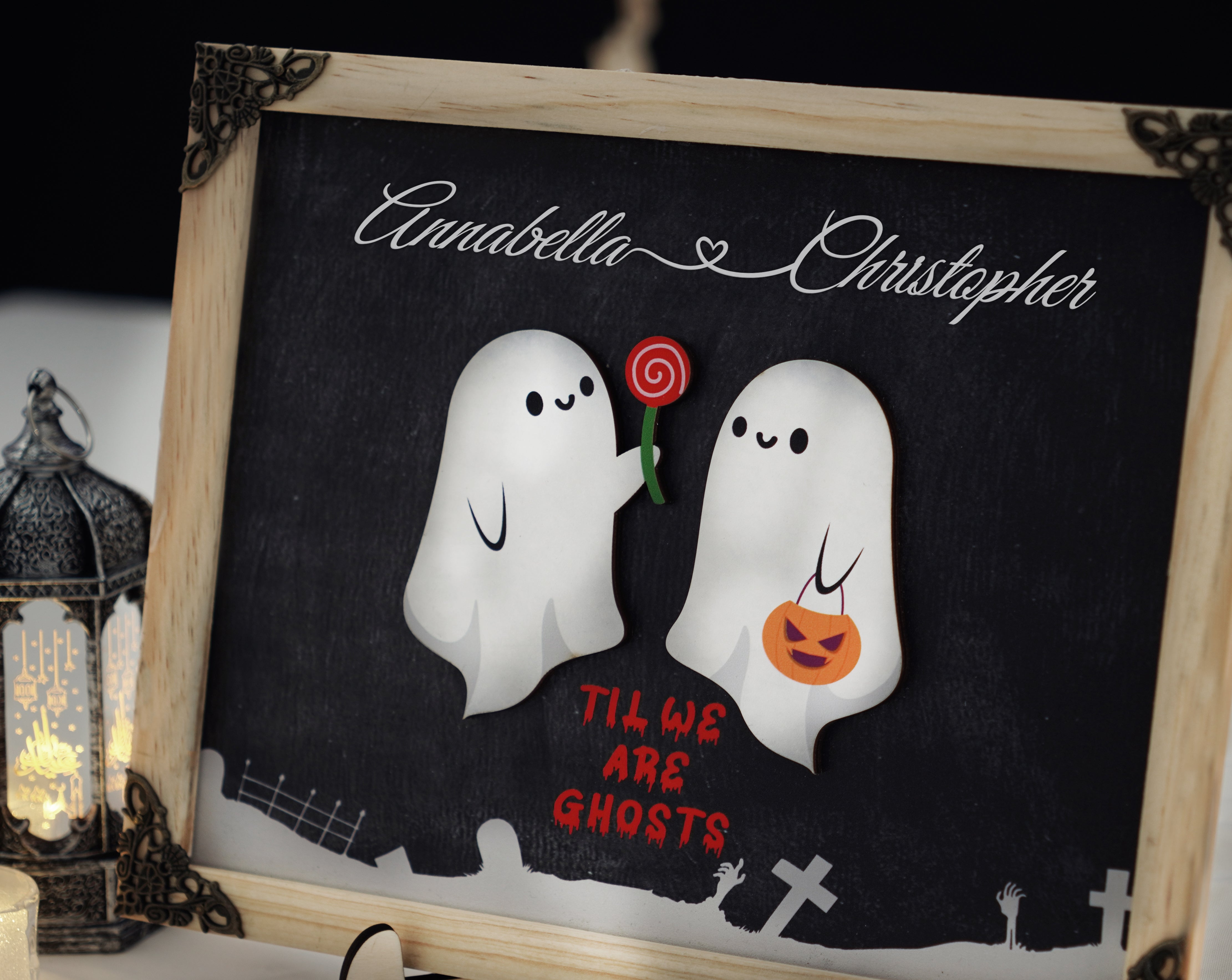 Custom Halloween Couple Frame Forever My Boo Ghost Couple Halloween Decor Ghost Loving Wood Frame Personalize Couple Gift Gothic Home Decor Halloween Gift |HL1- GO-FRAME