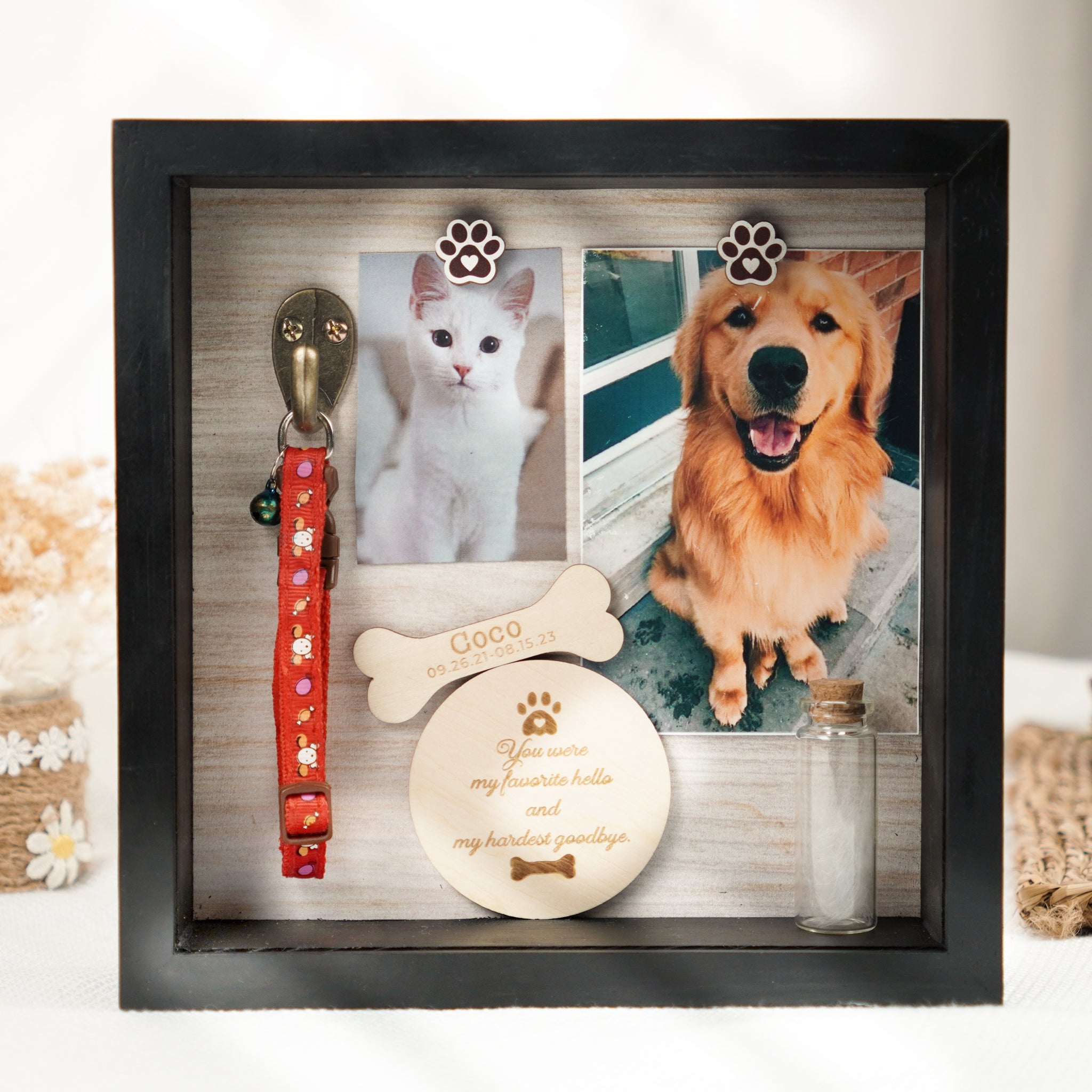 Black Memorial Shadow Box for Pet