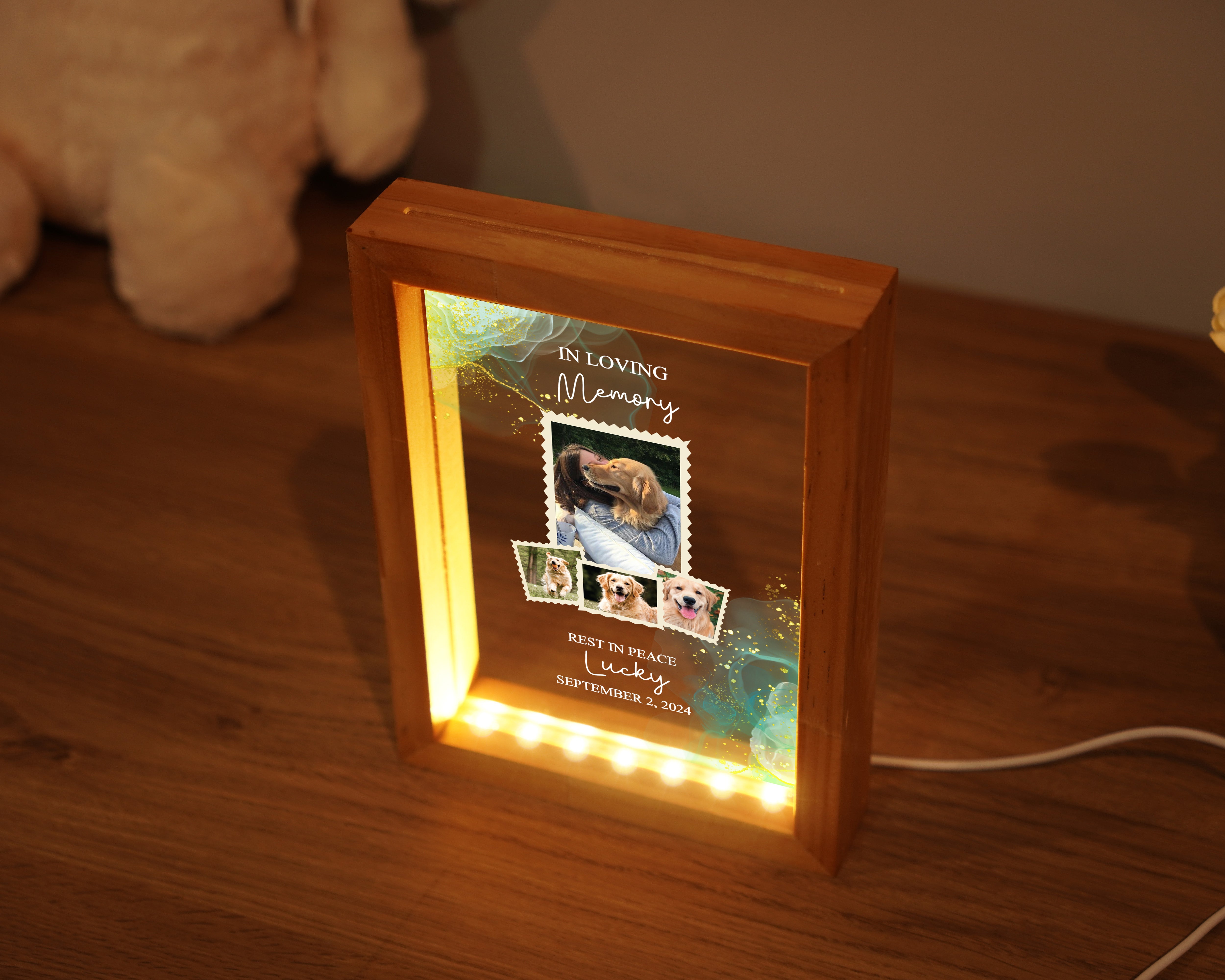 Personalized Pet Memorial Night Light, Loss Of Pet, Pet Memorial Light