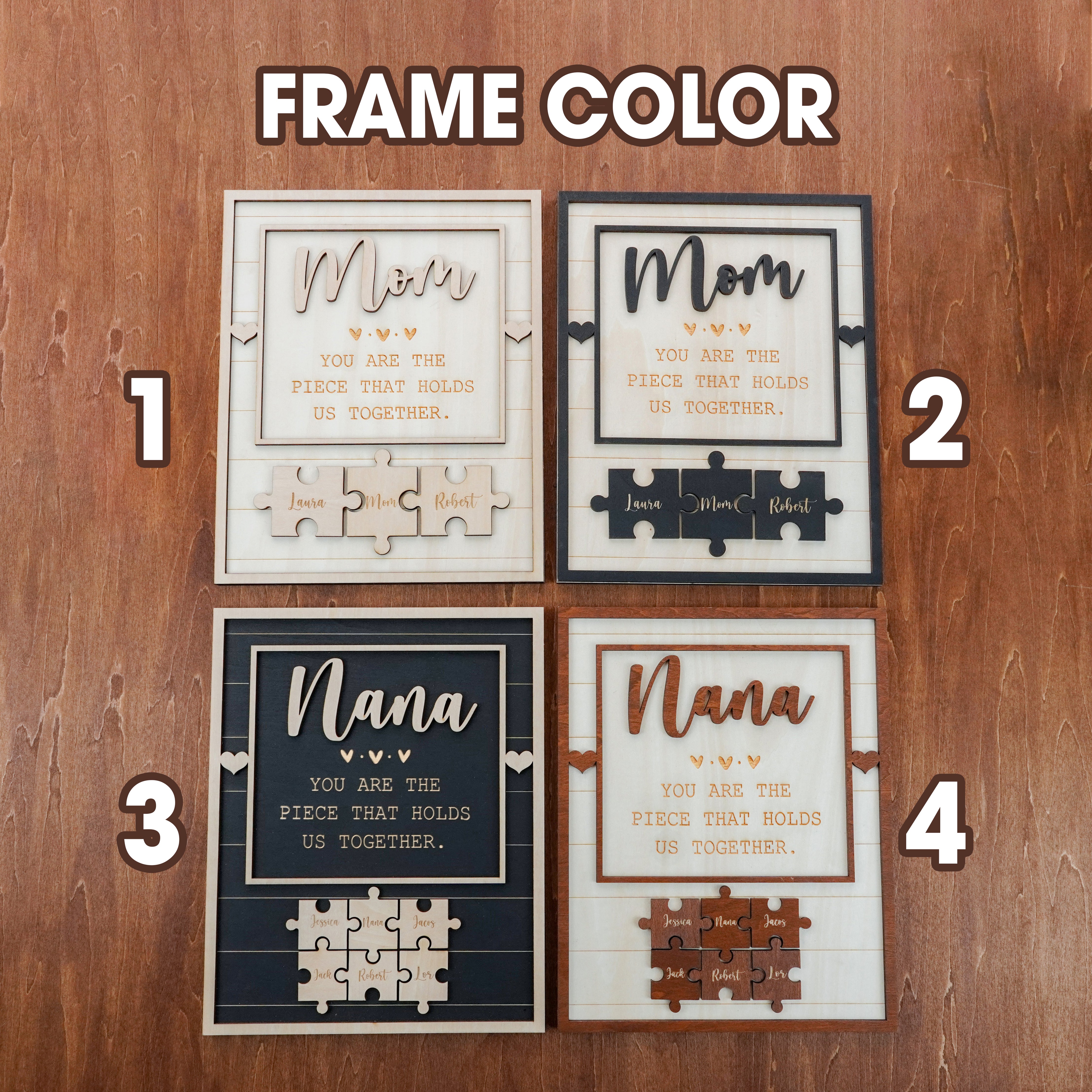 Custom Mother's Day Gift First Mom Wooden Puzzle  Frame