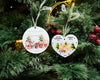 Set of 2 Pcs First Chrsitmas As A Family Ornament, Baby's First Christmas Ornament, Our First Christmas as Mom & Dad Ornament, Animal Woodland Ornament, Christmas Ornament Pregnancy Present New Parents